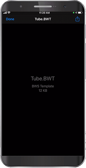 Gif animata che mostra la creazione di etichette formattate utilizzando un modello di etichetta per provette nell'app.