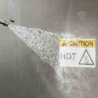 A pressure washer vs. a washdown resistant label. The label seems unaffected.