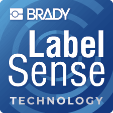 Etichetta Brady che utilizza la tecnologia intelligente LabelSense.