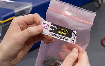 Etichetta con codice a barre applicata a un prodotto.