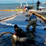 Fighting a marine oil spill