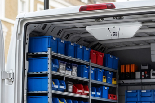 Lettore RFID fisso in un furgone