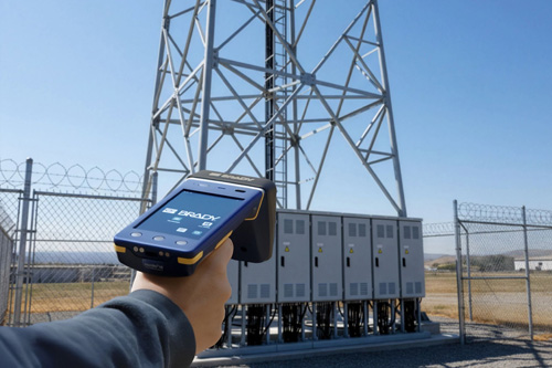 Lettore palmare che effettua una scansione all’aperto