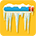 frozen surface icon showing ice forming on a thermometer